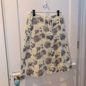 J. Crew Seersucker A-Line Skirt Floral Sz 4